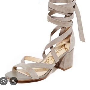 Women's Gray Strappy Block Heel Sandals Sam Edelman